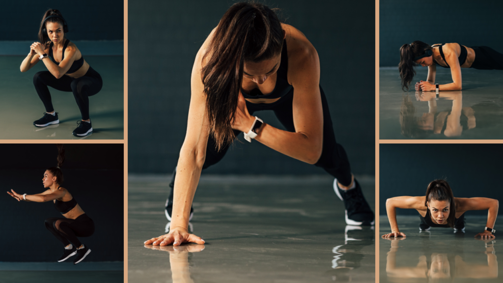 a woman doing push ups