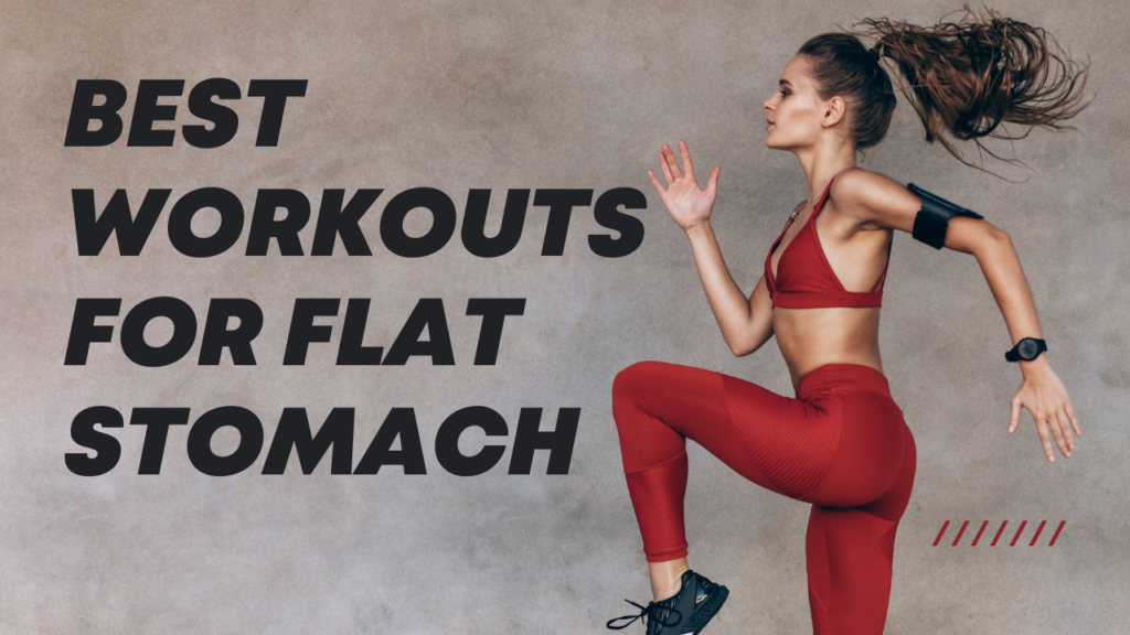 a woman in red workout clothes